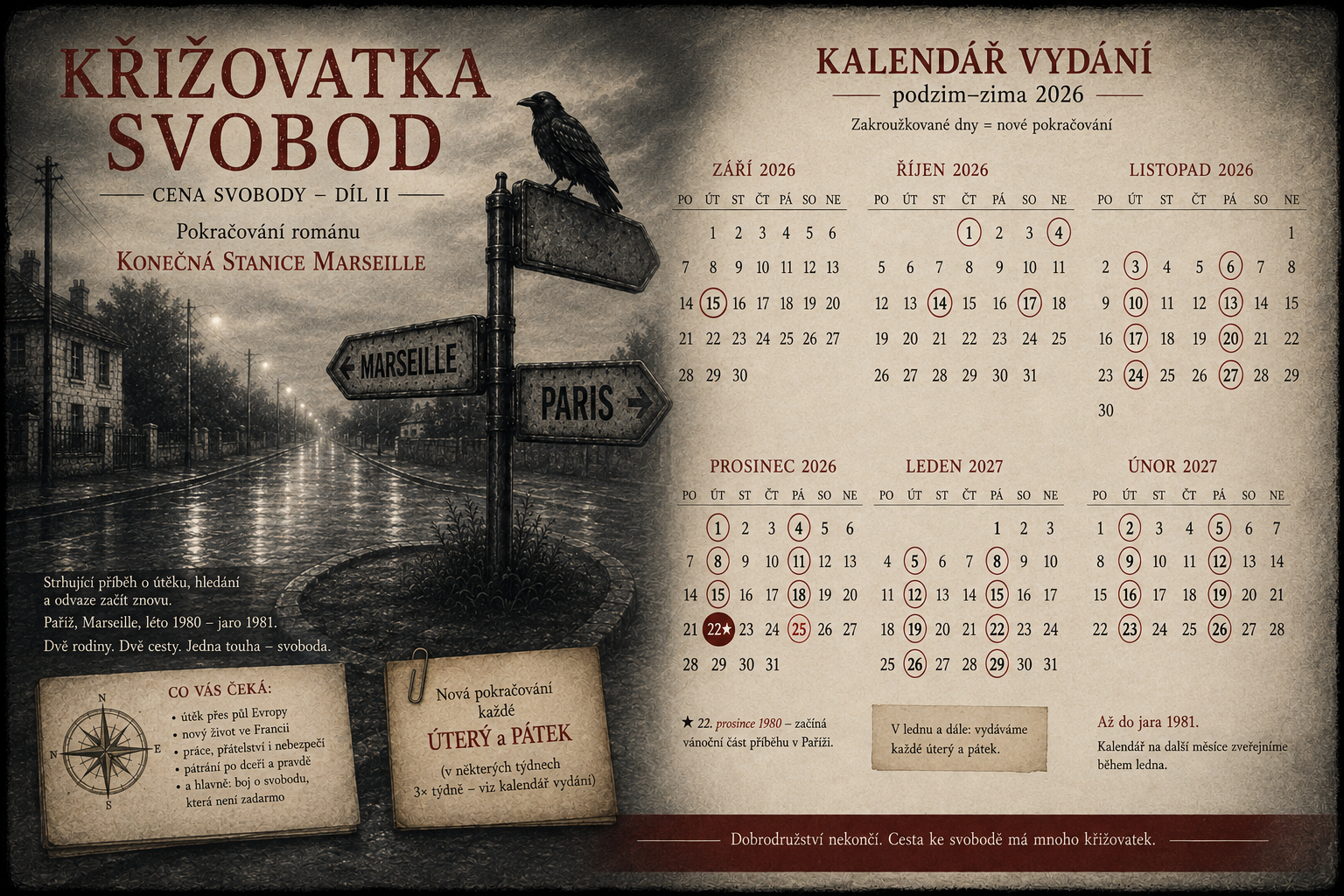 Křižovatka svobod – kalendář vydání